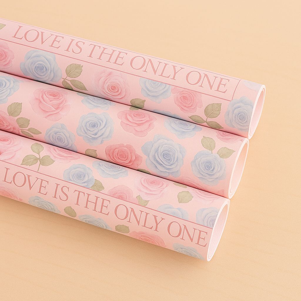 Flowers printed Korean gift wrapping paper (pack of 20 sheets)