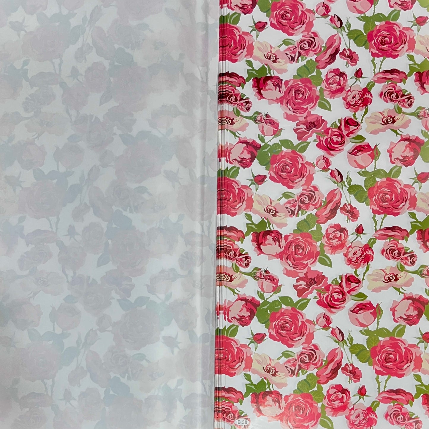 Pink Rose Print Wrapping Paper ( Pack of 25)